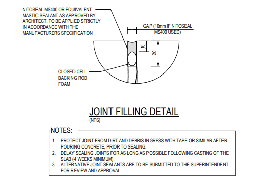 3D technical render of a joint filling detail showing cavity interruption control, moisture-risk interfaces, and compliant sealant coordination.