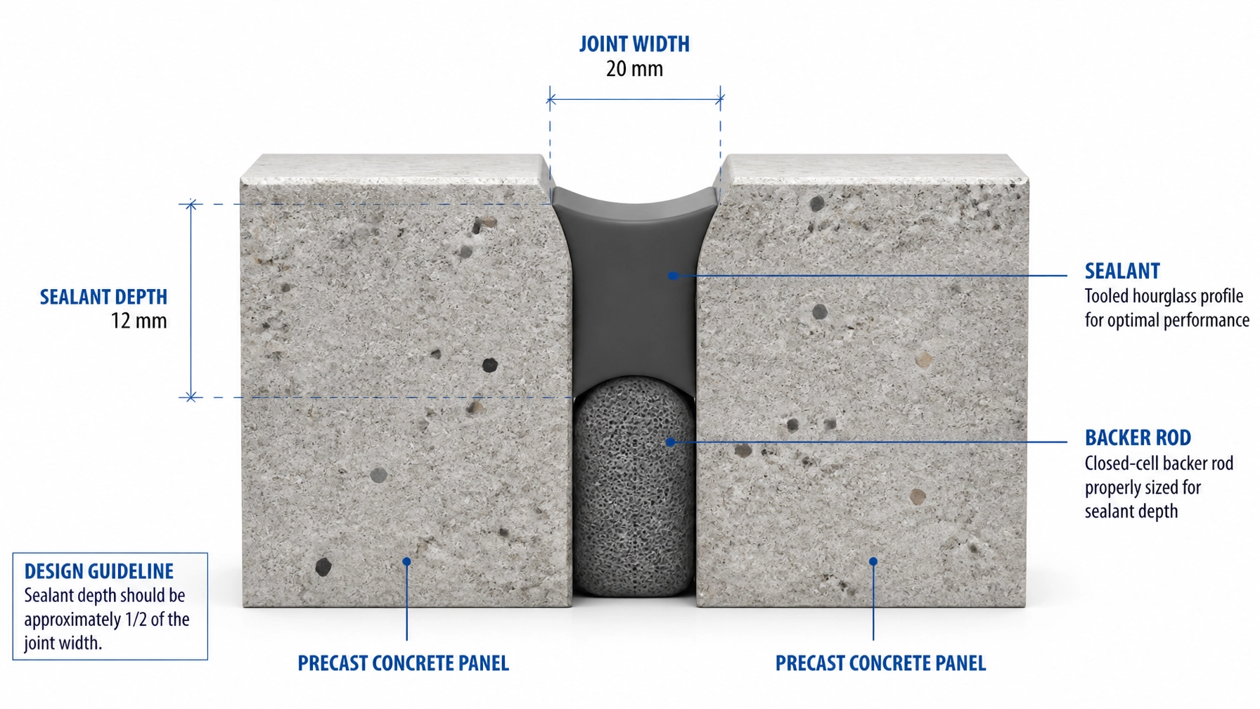 Precast Concrete Panel Joints: Why Sealant Depth-to-Width Ratio Errors Drive Failures