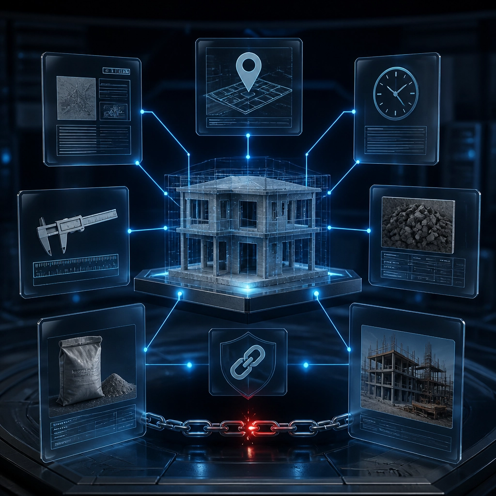 3D forensic evidence chain linking inspection reports, photographs, location data and structural models