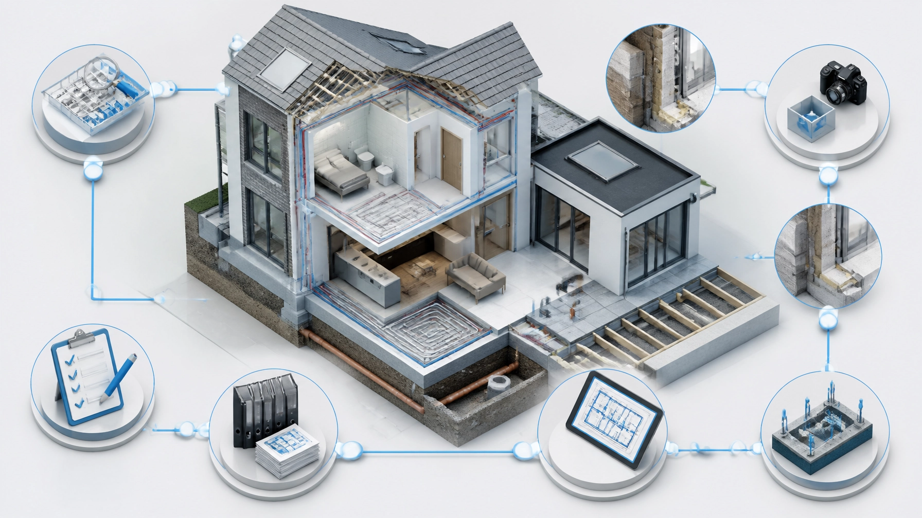 Forensic 3D visualisation of a controlled change register linking assessment, approval, documentation and as-built verification
