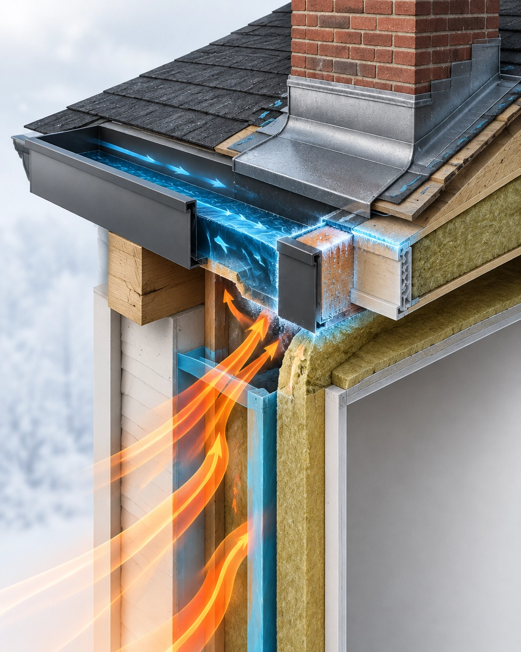 Hot-humid building envelope showing inward moisture drive, cooling effects and concealed condensation
