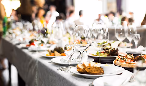 Corporate event banquet table setup Hong Kong