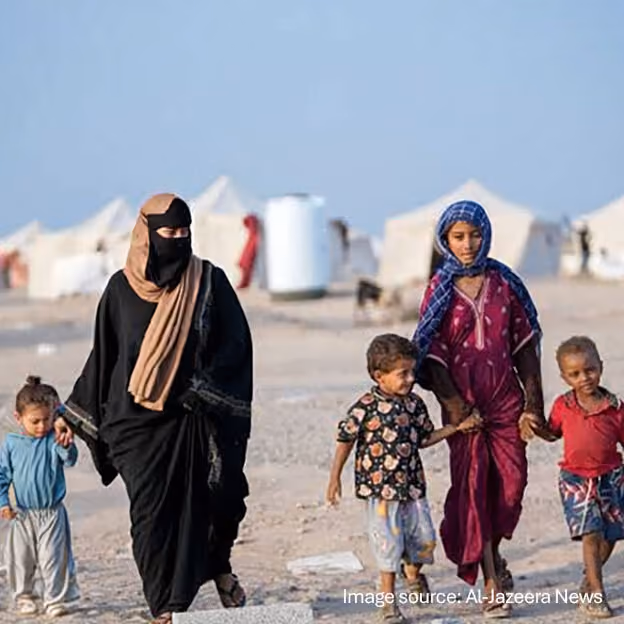 Displaced familes from yemen in Djibouti