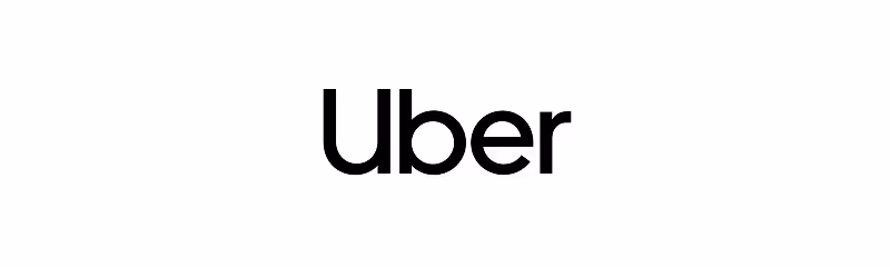 Uber wordmark in bold black letters on a white background.