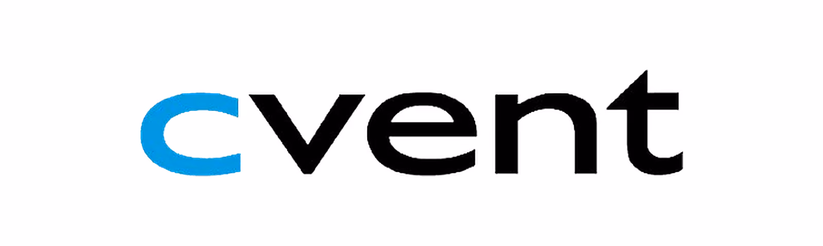 Text logo with blue letter C followed by black letters vent forming the word cvent.
