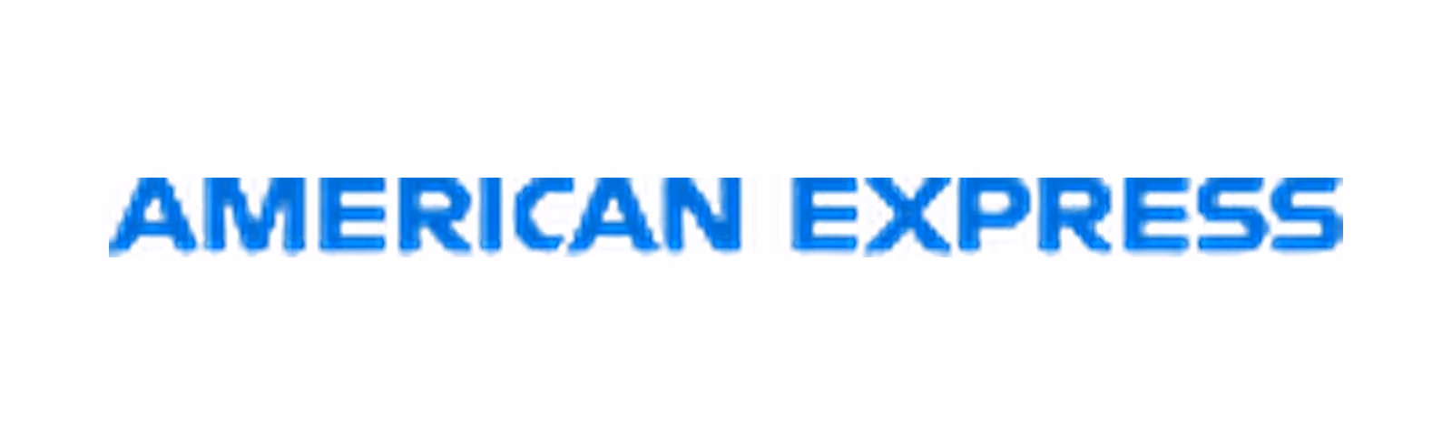 American Express logo in blue text on a white background.
