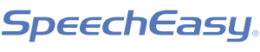 SpeechEasy logo text in blue with a period at the end.