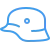 Icon of a World War I German helmet in blue outline on white background.