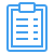 Blue document icon with lines representing text on a white background.
