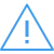 Blue triangle warning sign with an exclamation mark inside.
