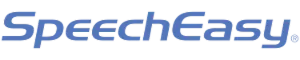 SpeechEasy brand logo with stylized blue text.