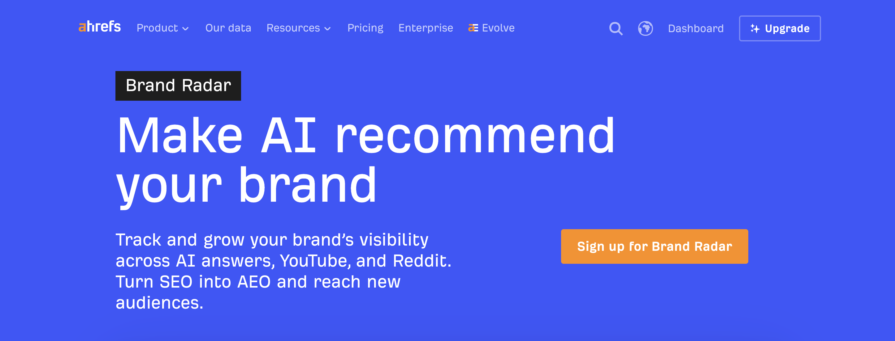 Ahrefs Brand Radar Top tool for AI visibility tracking
