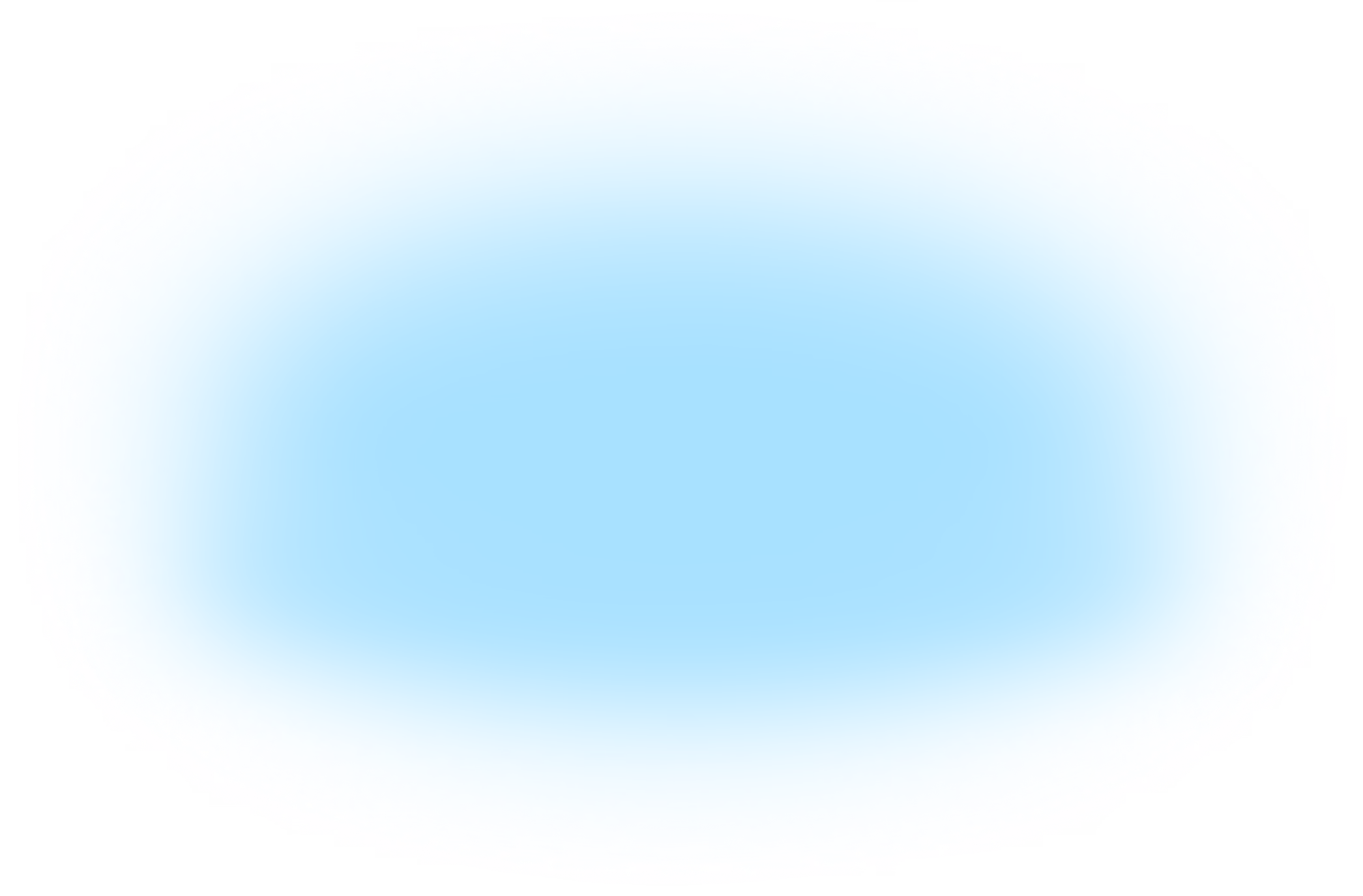 Blauer, verschwommener elliptischer Hintergrund mit weichem Rand auf schwarzem Hintergrund.