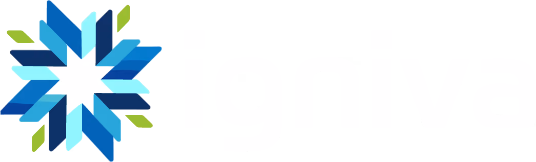 Igniva wordmark logo with a blue and green geometric star-shaped icon to the left.