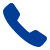 Blue phone handset icon representing a phone call or contact option.