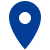 Blue map pin location icon.