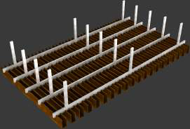 Baffles ceiling installation render