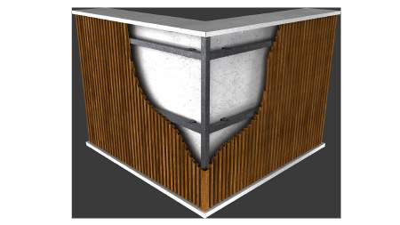 Square Wave corner assembly render