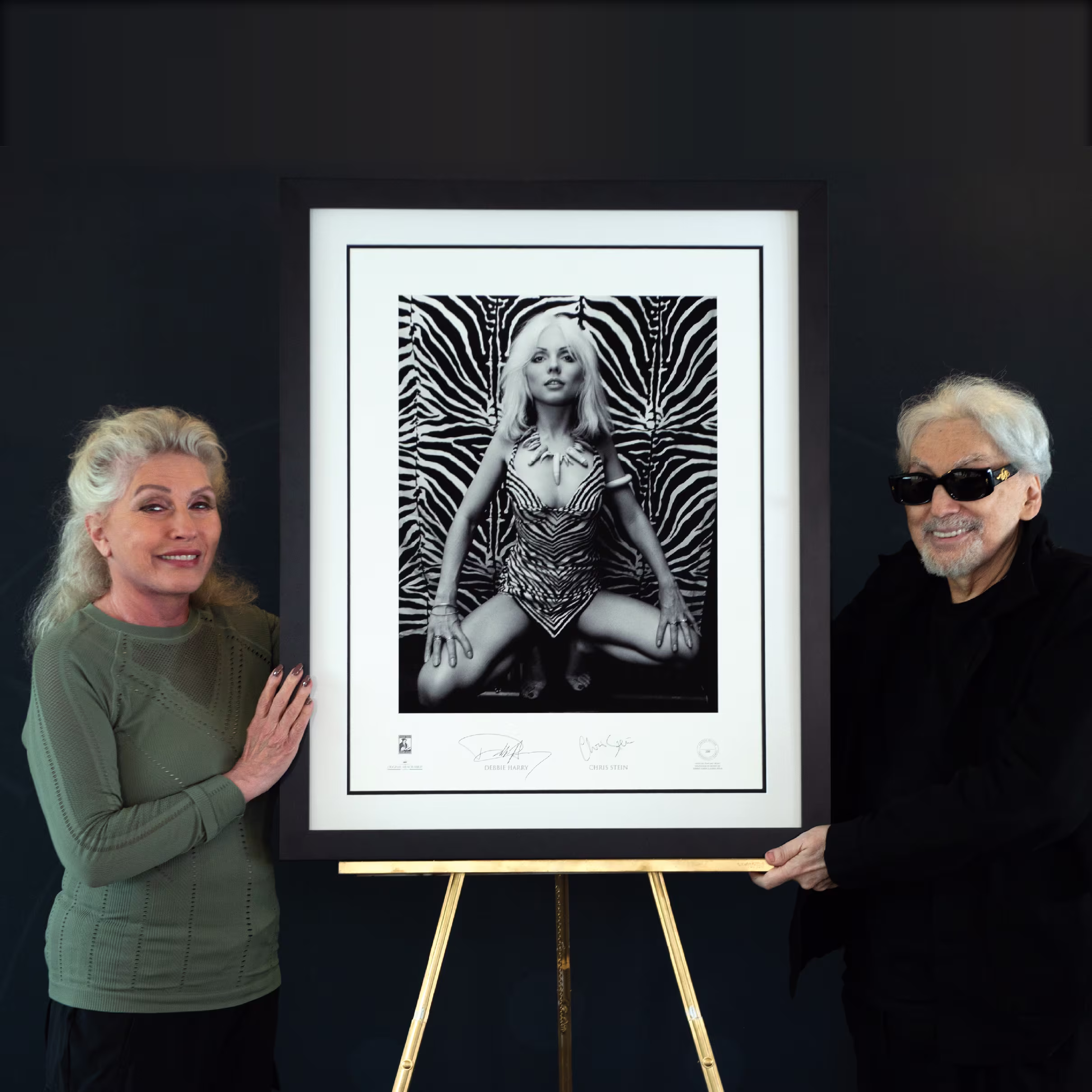 Debbie Harry and Chris Stein with their signed fine art limited edition print