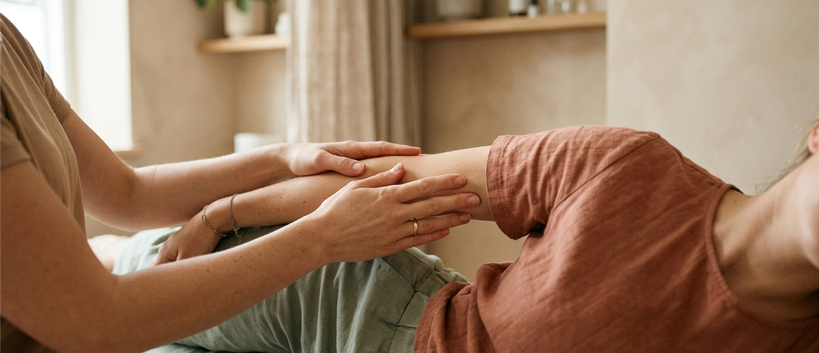 Physiotherapeutische Behandlung einer Patientin.