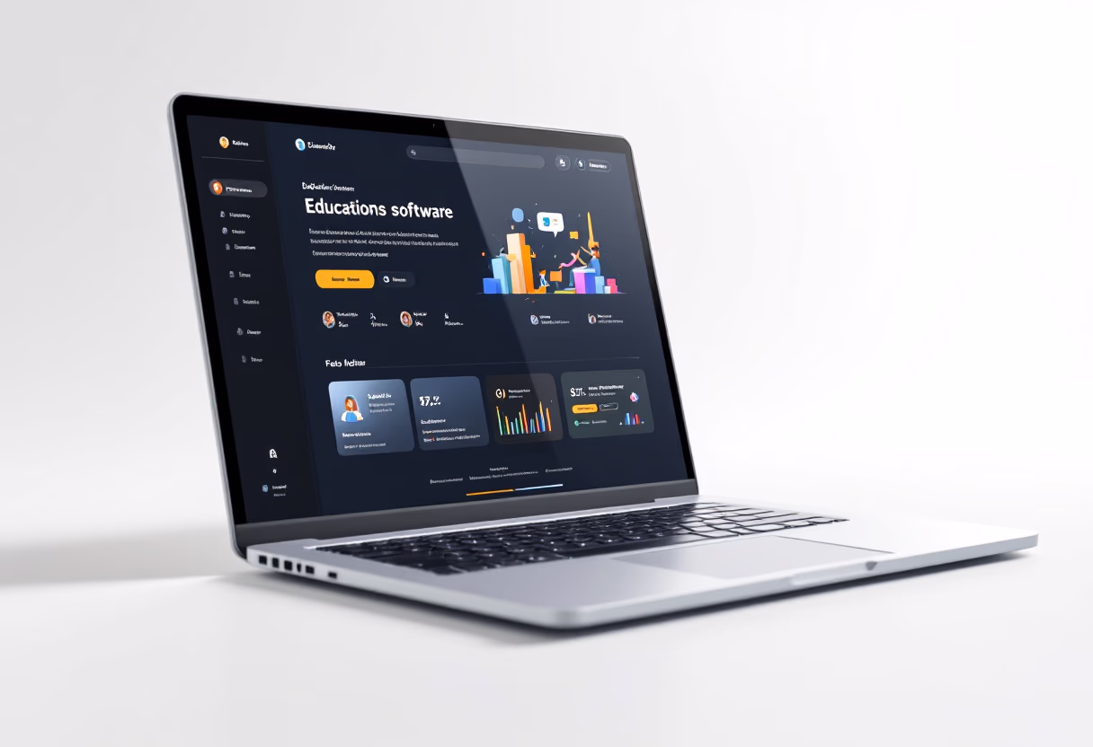 [interface] image of a computer showcasing educational software (for an edtech)