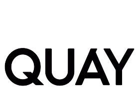 QUAY brand logo in bold black uppercase letters against a white background.