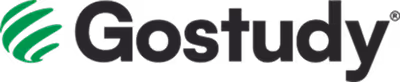Gostudy company logo with stylized green swoosh to the left