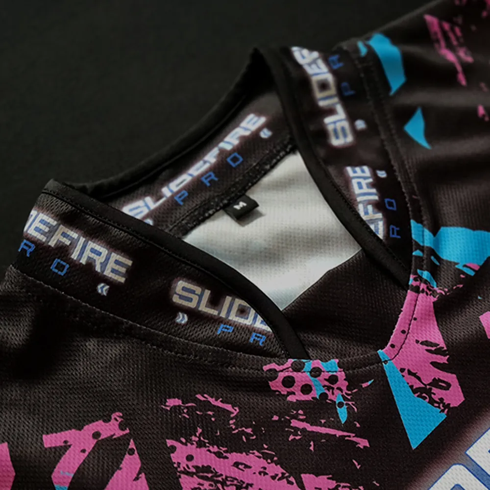 Custom speedsoft jersey featuring a lightweight low-line athletic collar designed for comfort, mobility and modern competitive styling.