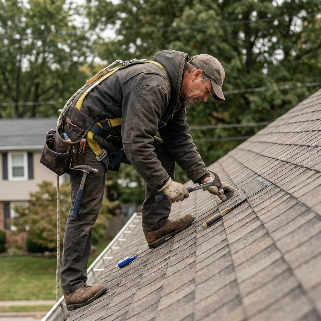 Exterior contracting crew on a residential job site