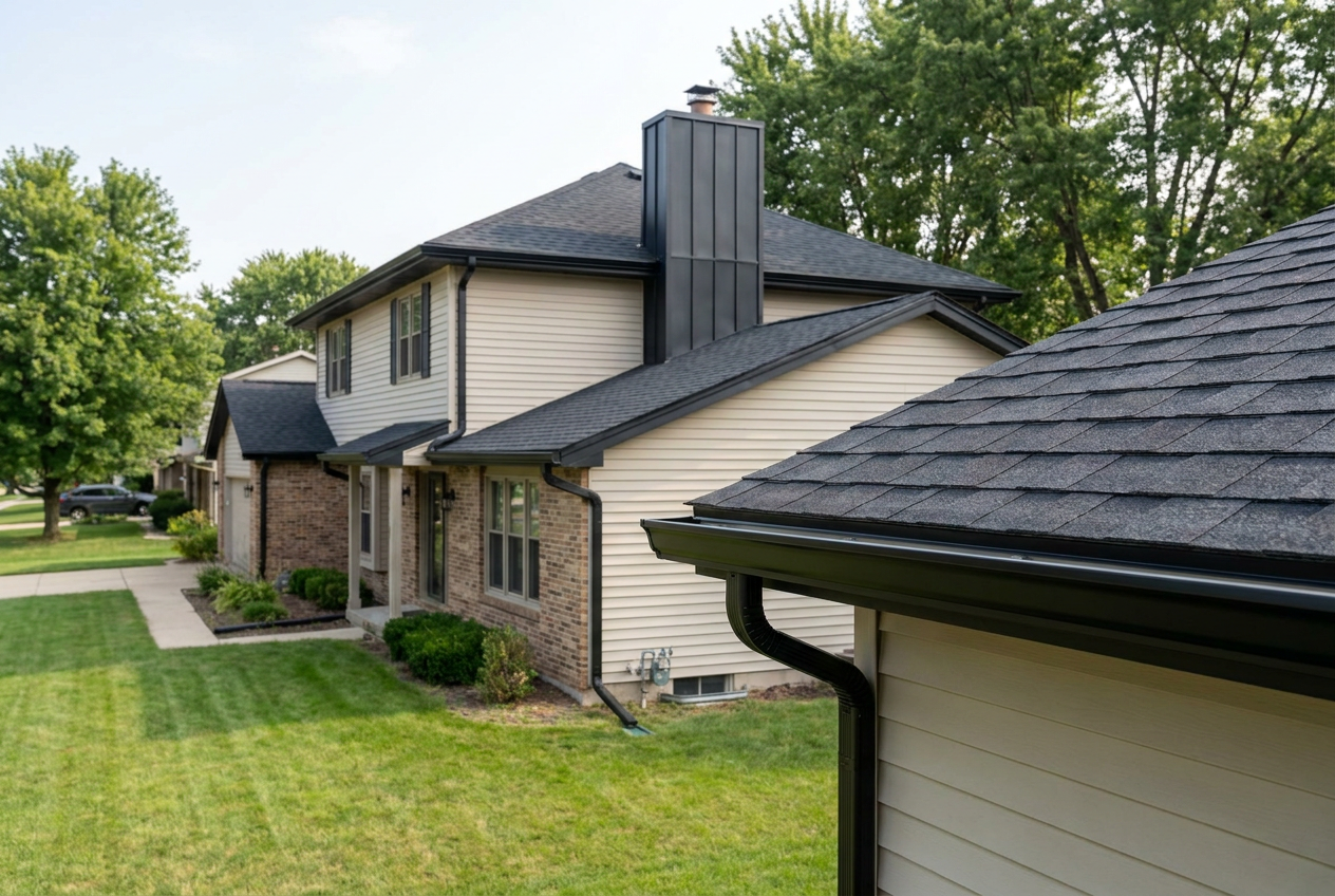 Completed roof replacement on a residential home