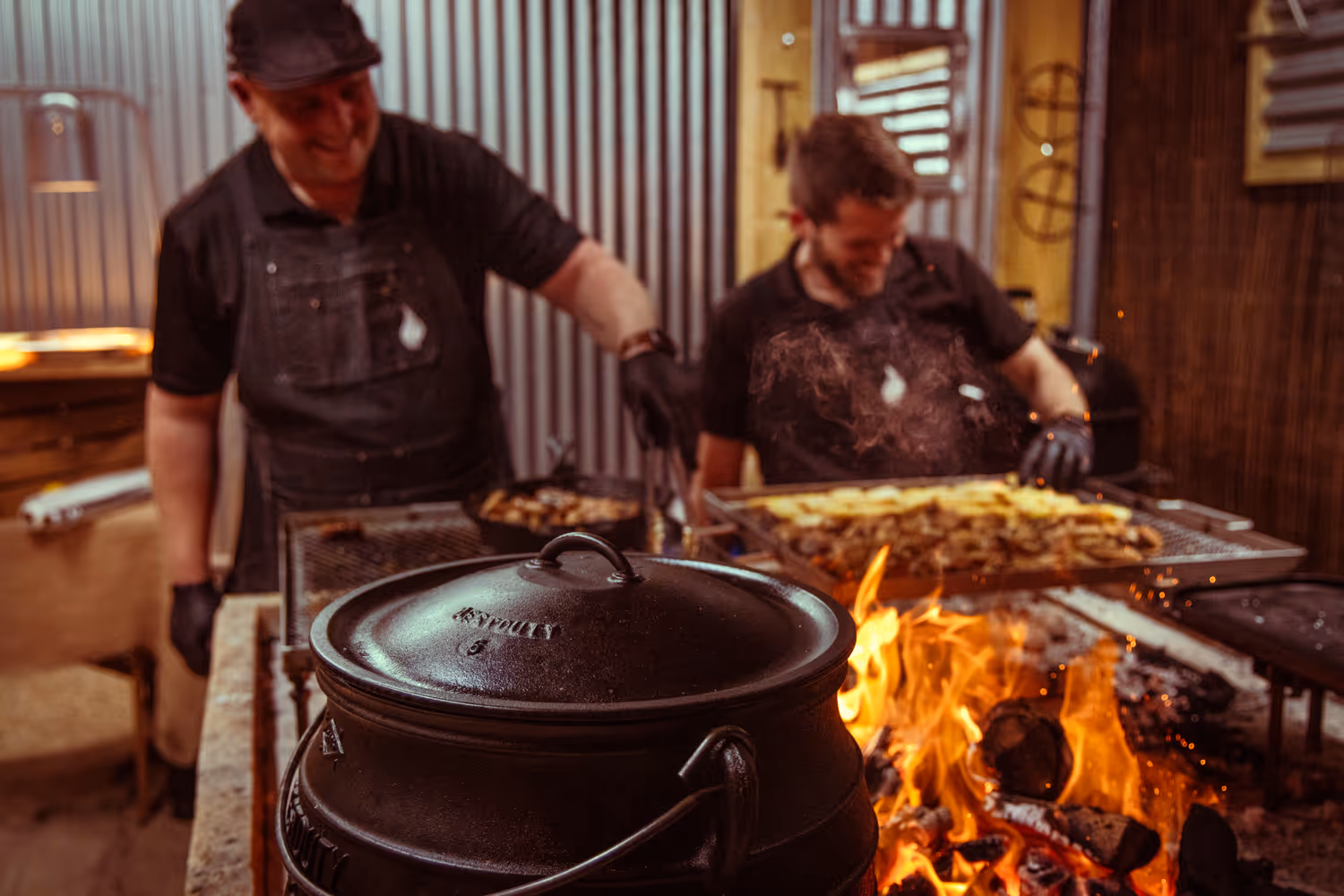 Nyama team busy with a BBQ