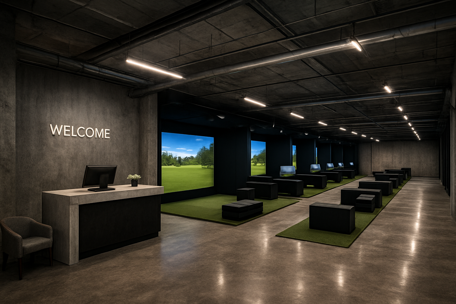 The Golf Sanctuary welcome desk and reception area