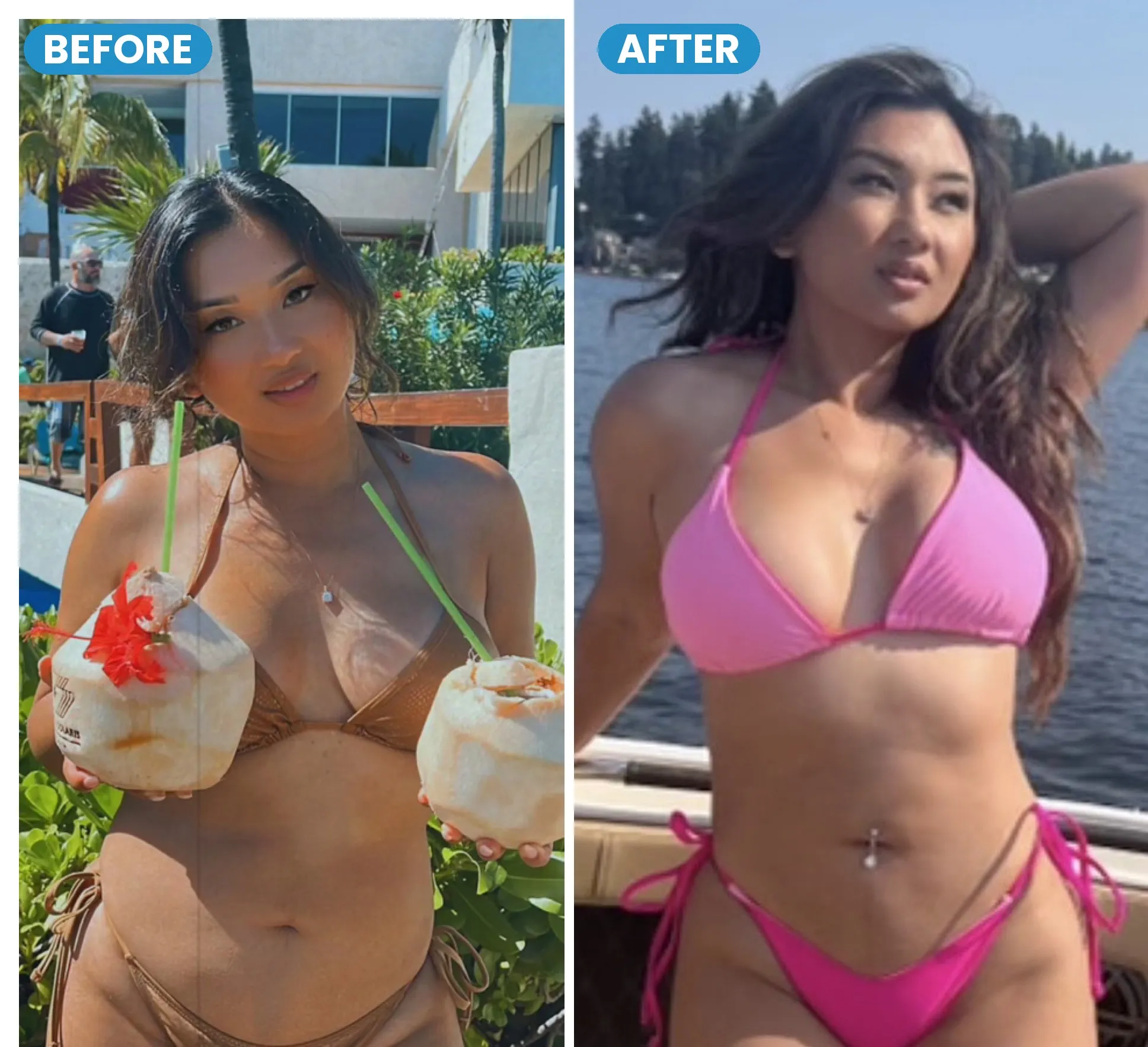 Luckina before and after