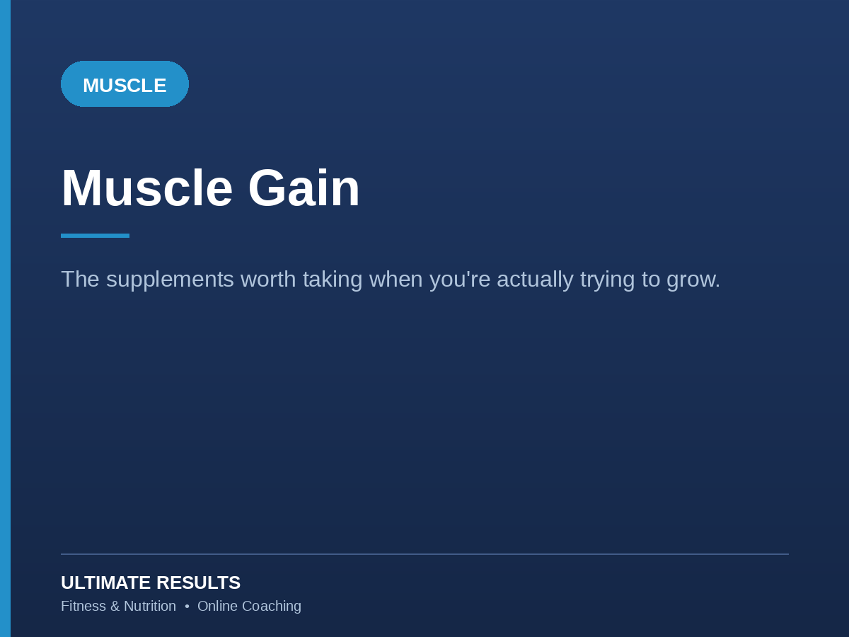 Muscle Gain supplement stack card