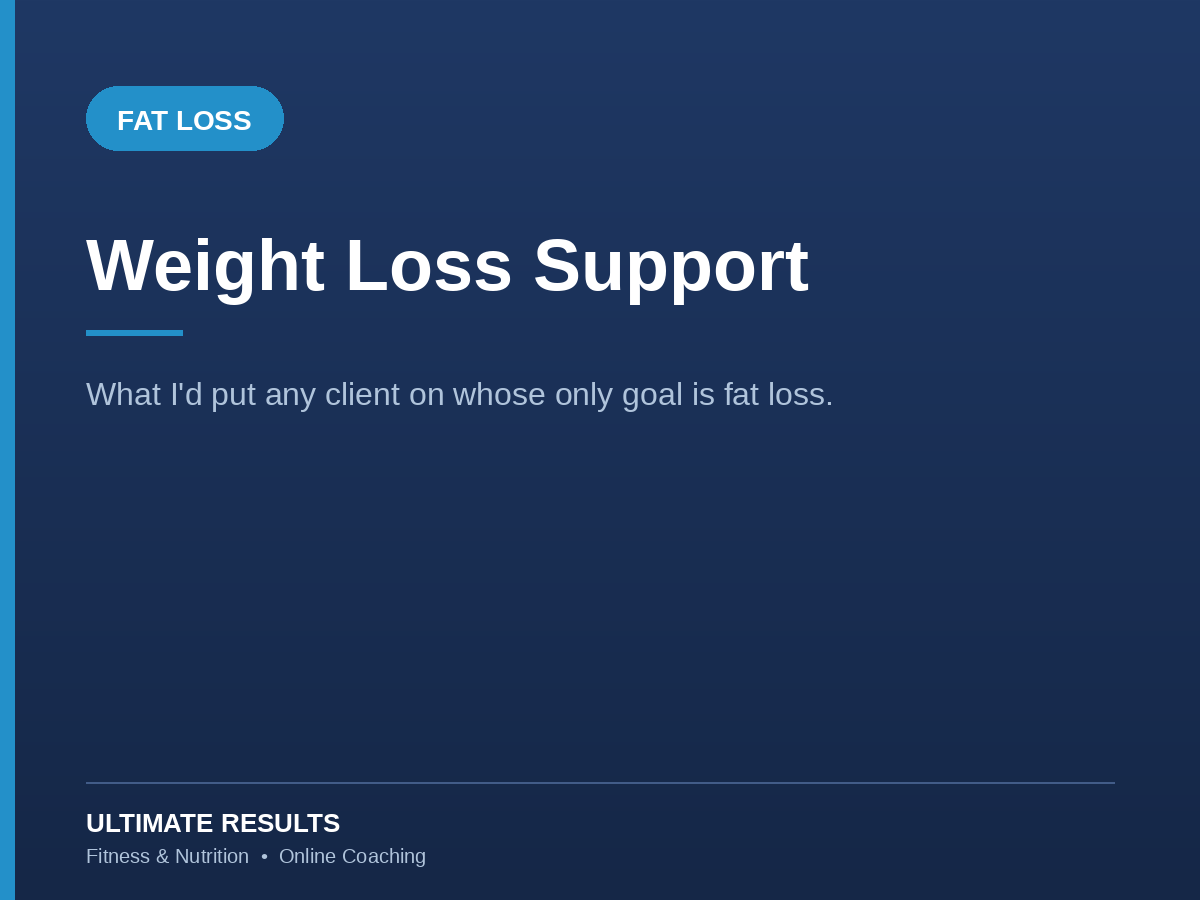 Weight Loss Support supplement stack card