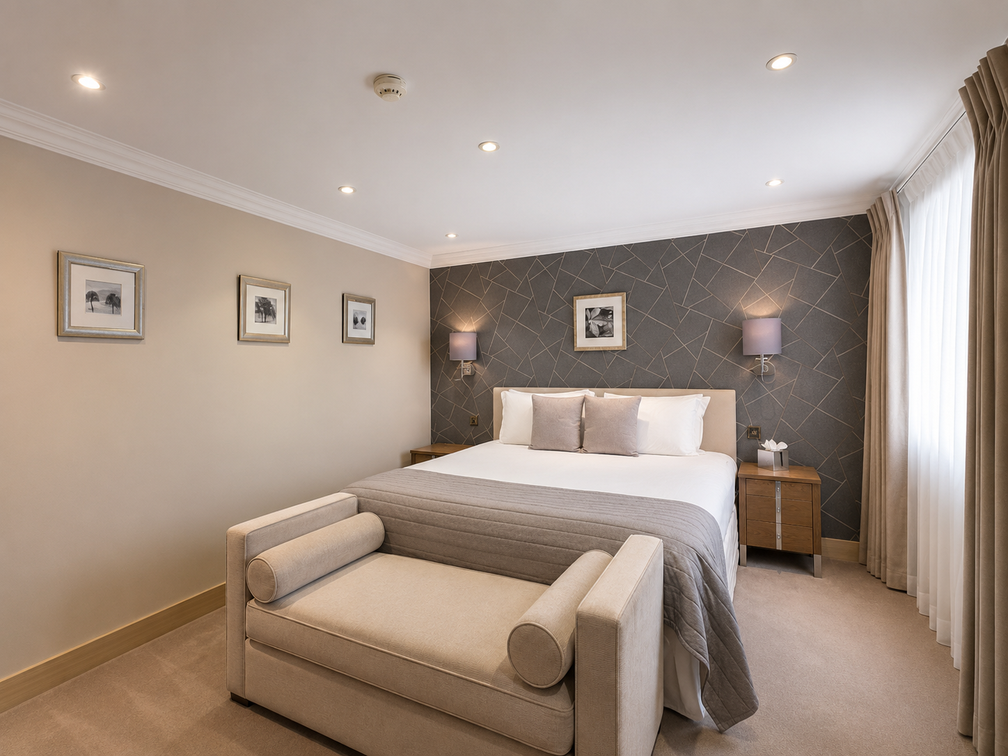 Bedroom in the One Bedroom Executive apartment at Claverley Court