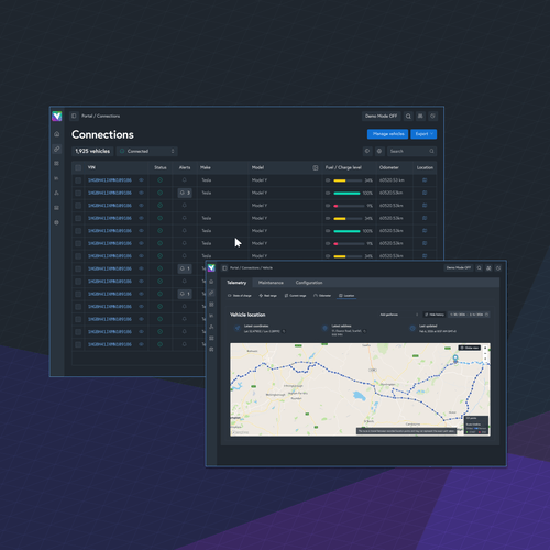 Volteras data platform service stack — connected vehicle data