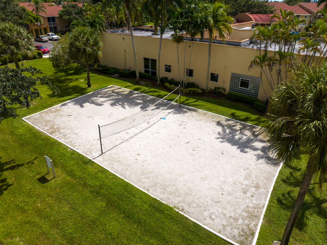 Sand beach volley ball court
