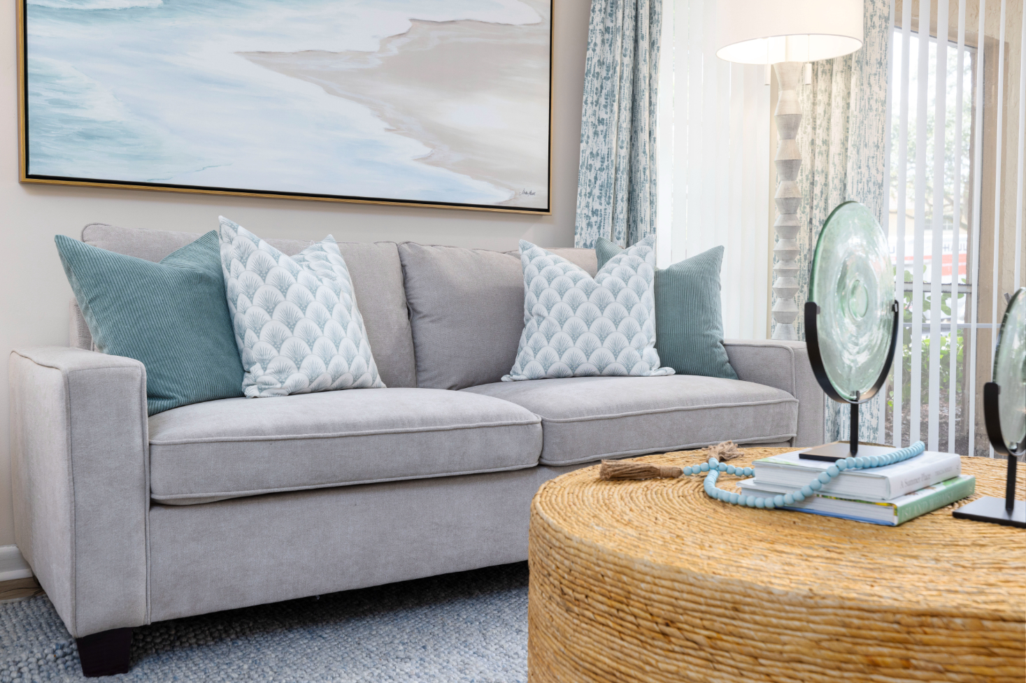 Living area with sofa and coffee table