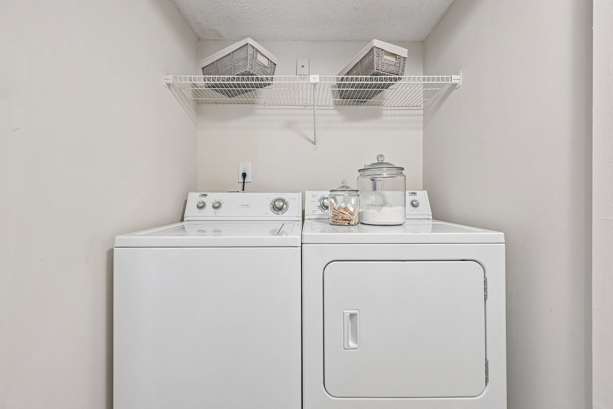 side by side white washer and dryer Azalea Village