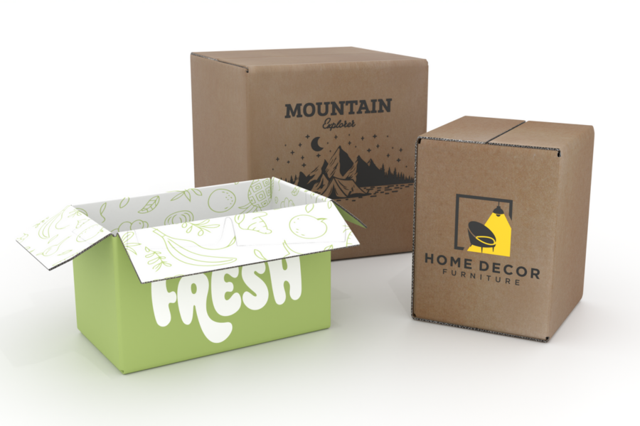 custom printed shipping box variety