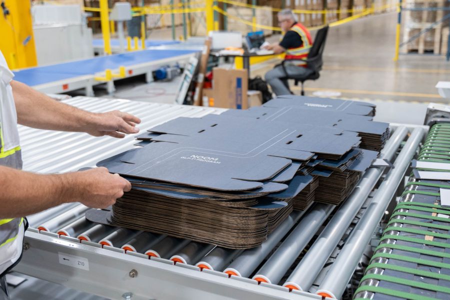 stacked corrugated shipper boxes with custom printing