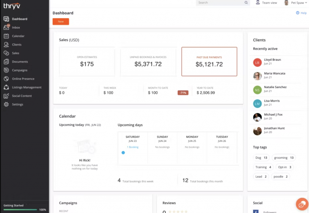 Thryv CRM screenshot