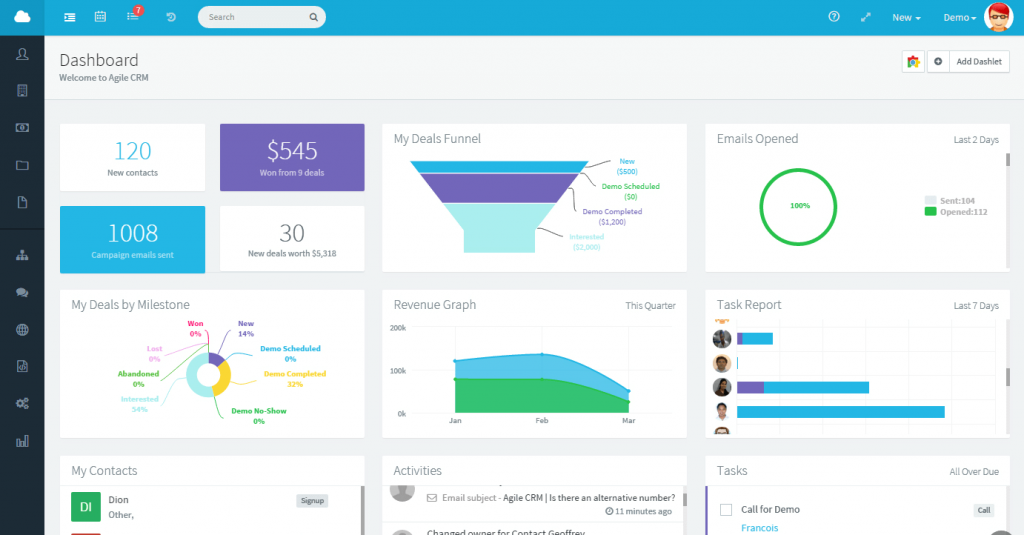 Agile CRM screenshot