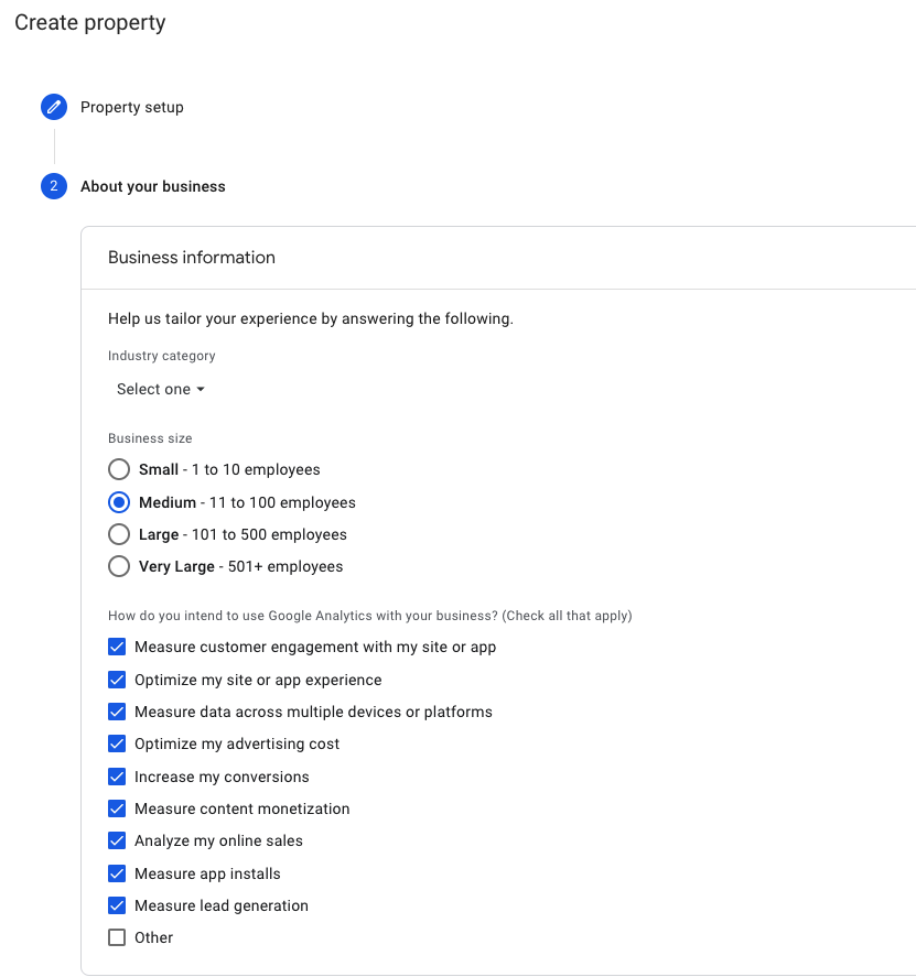 Admin - Create Property screenshot step 2