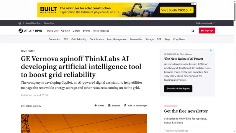 GE Vernova spinoff ThinkLabs AI developing artificial intelligence tool to boost grid reliability