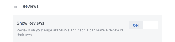 Disabling Facebook business reviews