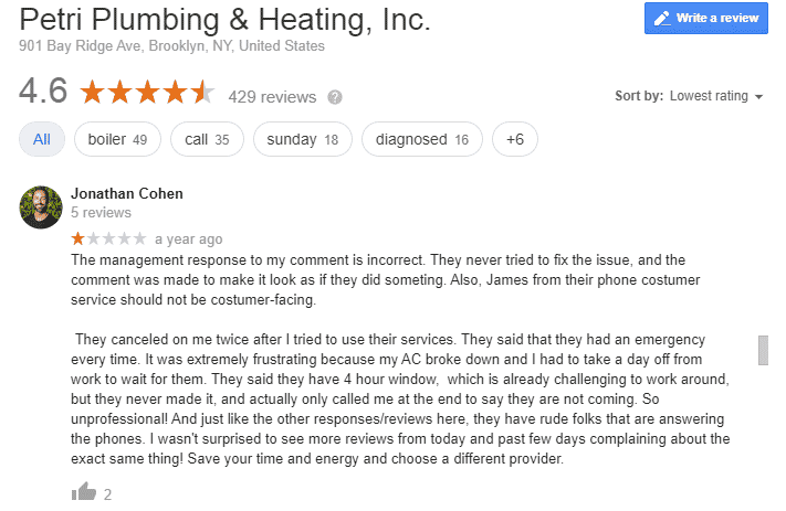 Apologize & Empathize to negative review