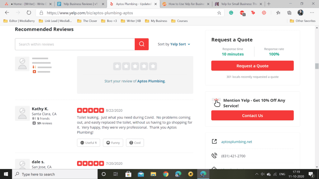Yelp Business Reviews