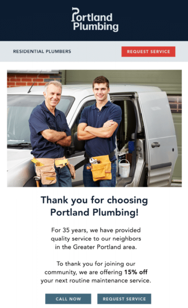 Portland Plumbing company ad.